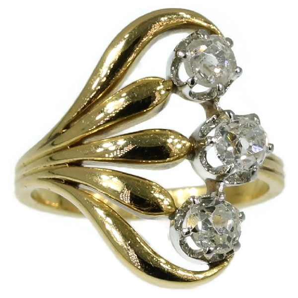 Typical Art Nouveau diamond engagement ring (image 2 of 15)